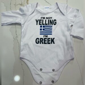 I'm not yelling I'm Greek baby onesie 3-6months NWOT